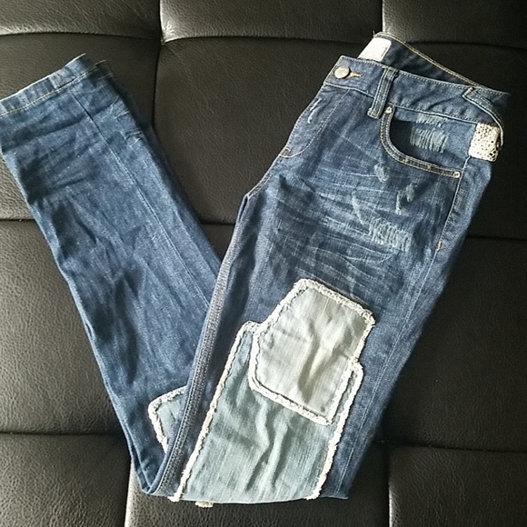 !!SOLD!!Free People Patchwork Crochet Jeans | 27 - Picture 2 of 7